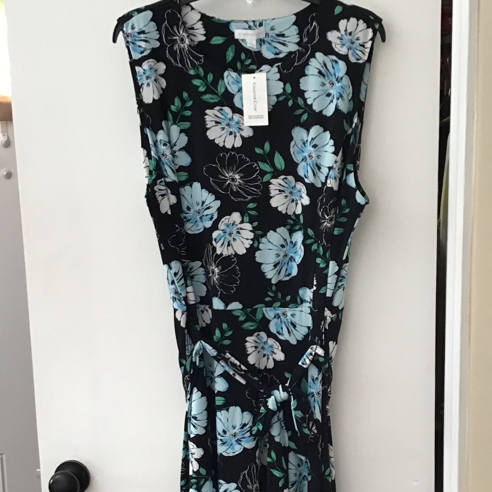 NWT Charter Club Floral Sleeveless Dress, Size XXL